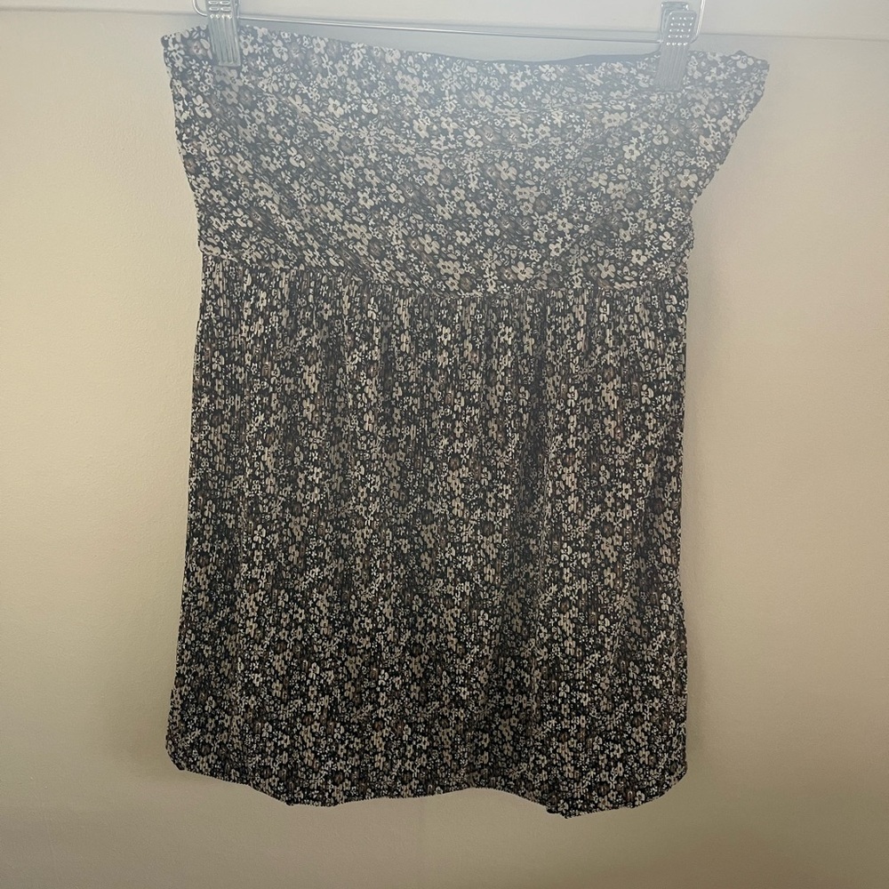 Black Floral Strapless Mini dress